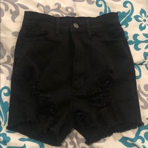 black high waisted shorts